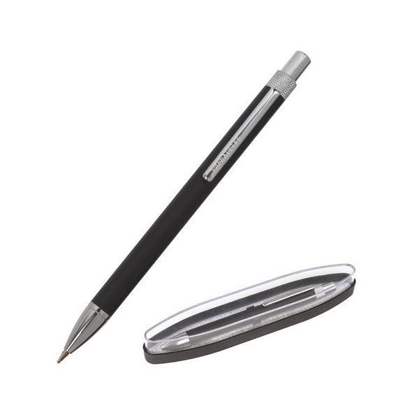 Ручка подарочная шариковая BRAUBERG Allegro, СИНЯЯ, корпус черный с хромом, линия 0,5мм