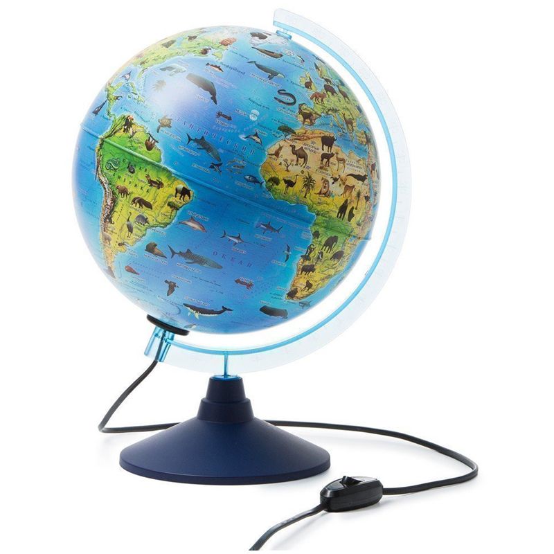 Интерактивный глобус Зоогеографический (Детский) 250мм. с подсветкой.