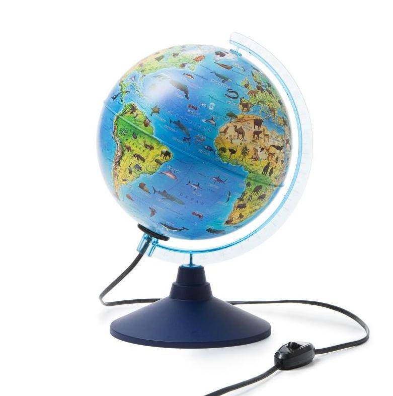 Интерактивный глобус Зоогеографический (Детский) 210мм. с подсветкой.INT12100296