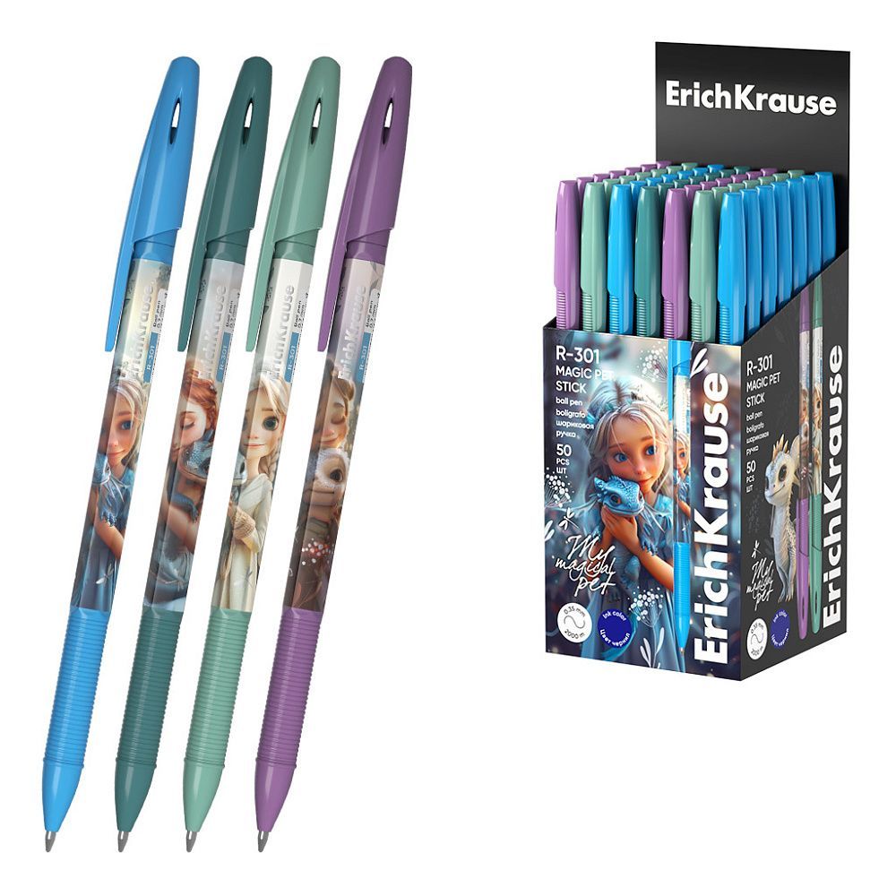 Обложка товара «Ручка шариковая ErichKrause R-301 Stick Magic Pet 0.7, цвет чернил синий »