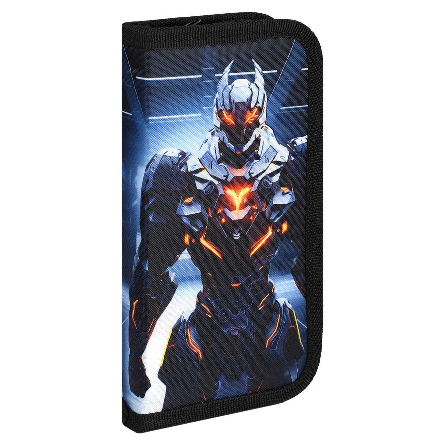 Пенал школьный Феникс+, ОГНЕННЫЙ РОБОТ (без наполнения, 10x20x2,5 см, полиэстер, молния).