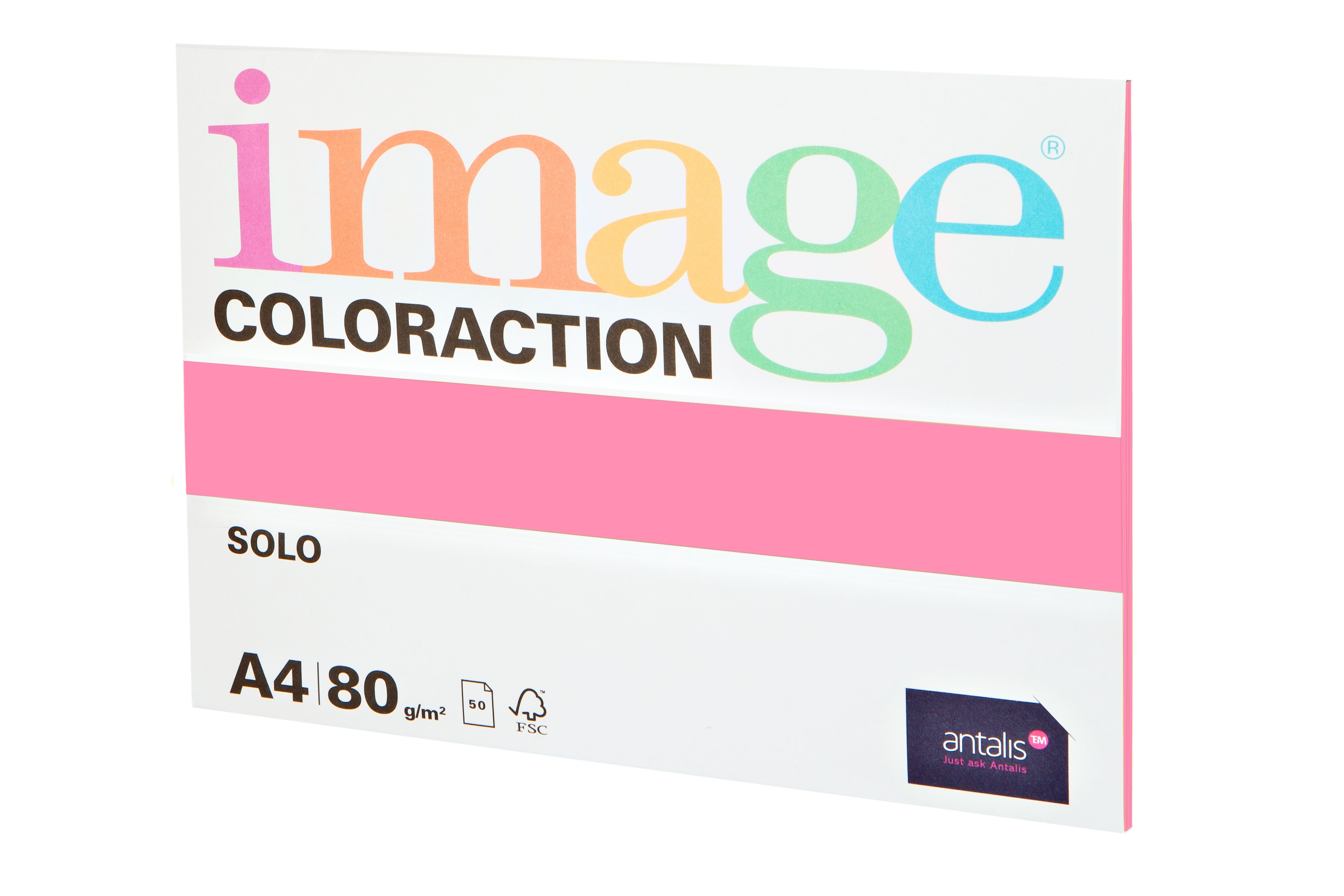 Бумага цветная IMAGE COLORACTION розовая (80 г/м2, А4, 50 л.)