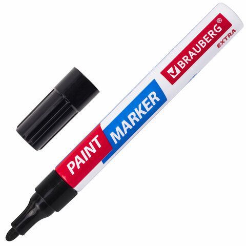 Обложка товара «Маркер-краска лаковый EXTRA (paint marker) 4 мм, ЧЕРНЫЙ, УСИЛЕННАЯ НИТРО-ОСНОВА, BRAUBERG, 151979»