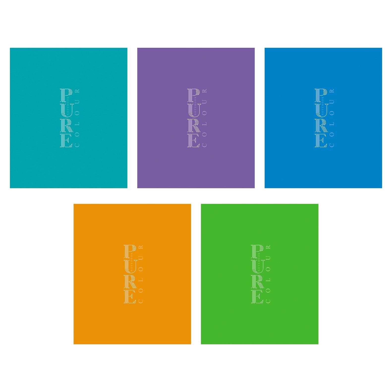 Тетрадь 48л А5ф клетка 60-65г/кв.м на скобе 5 диз.в блоке  серия -PUREcolour-