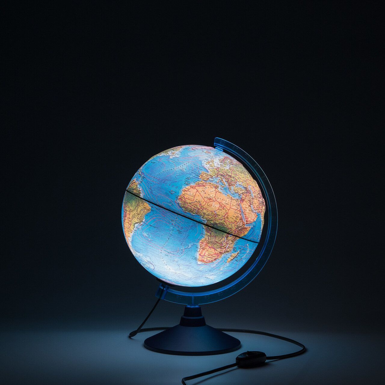 Глобус Земли ландшафтный 250мм Рельефный  с подсветкой Классик Евро