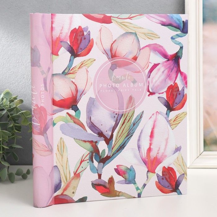 Фотоальбом на 10 магнитных листов 23х28 см, внутр. спираль "flora art" Магнолия 