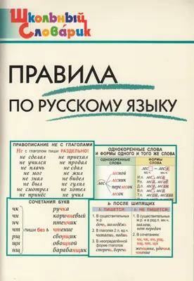 Русский язык Правила по русскому языку Школьный словарик И.В. Клюхина (2022)