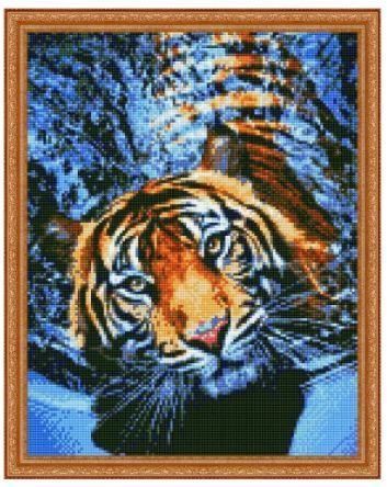 Алмазная мозаика  Тигр в воде 40*50