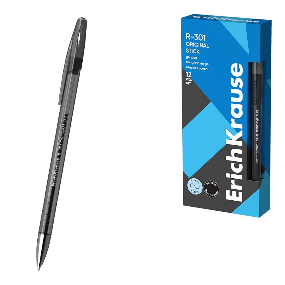 Обложка товара «Ручка гелевая ErichKrause R-301 Gel Stick Original 0.5, цвет чернил черный »