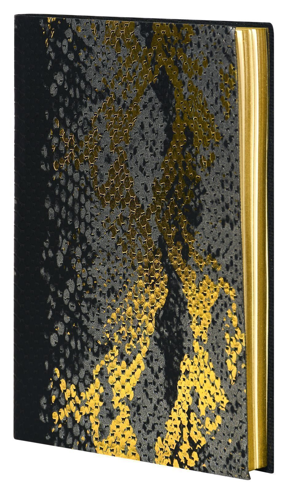 Ежедневник В6 недатированный LOREX DIARPTILE 96 листов черный, мягкая обложка, обрез золотой, с ляссе, линия