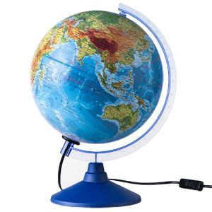 Глобус Земли физико-политический 250 мм с подсветкой Классик Евро