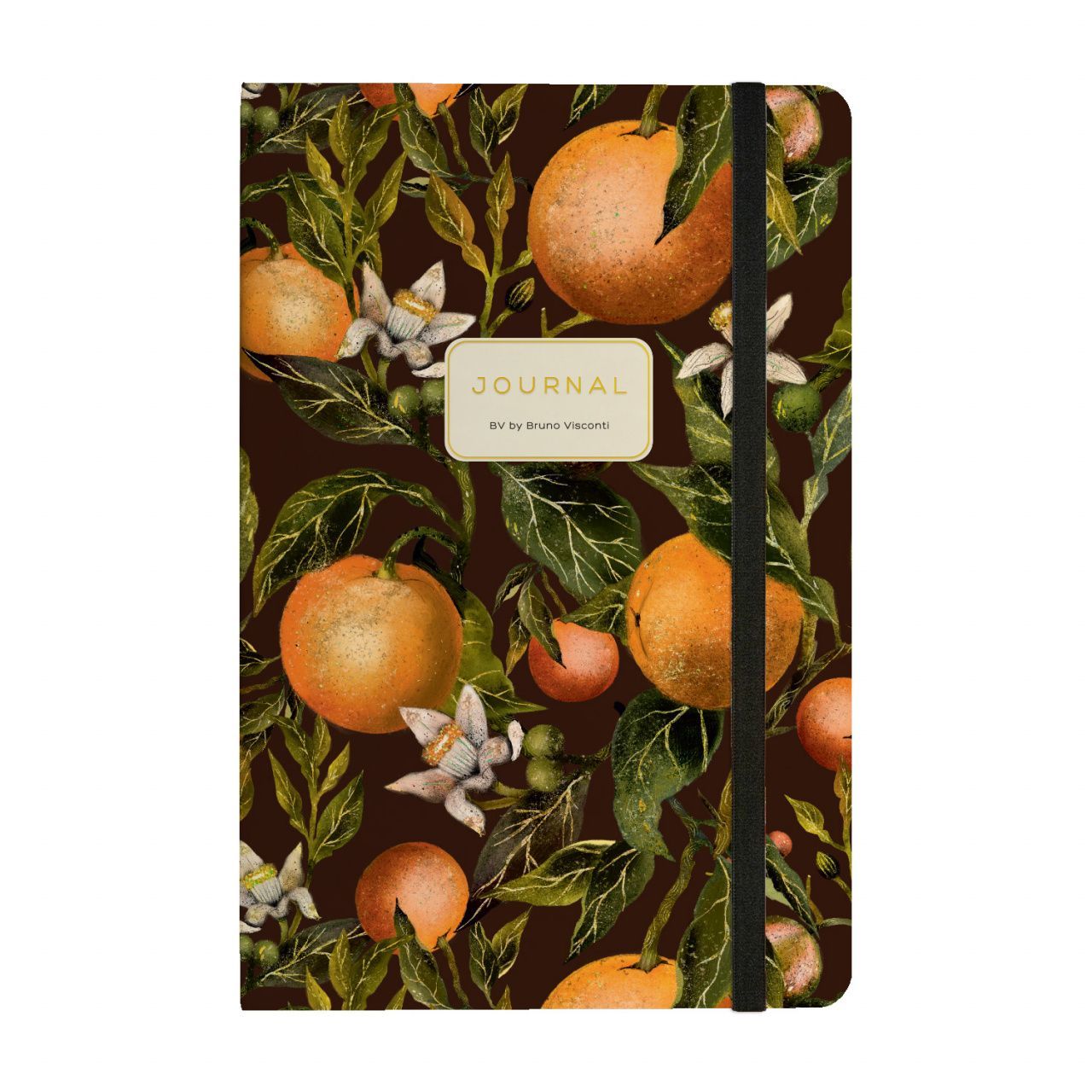 Обложка товара «ЗАПИСНАЯ КНИЖКА "MEGAPOLIS JOURNAL" А6, 100 листов, на резинке "FLORA.PARADISE.ORANGES", ЛИНЕЙКА»