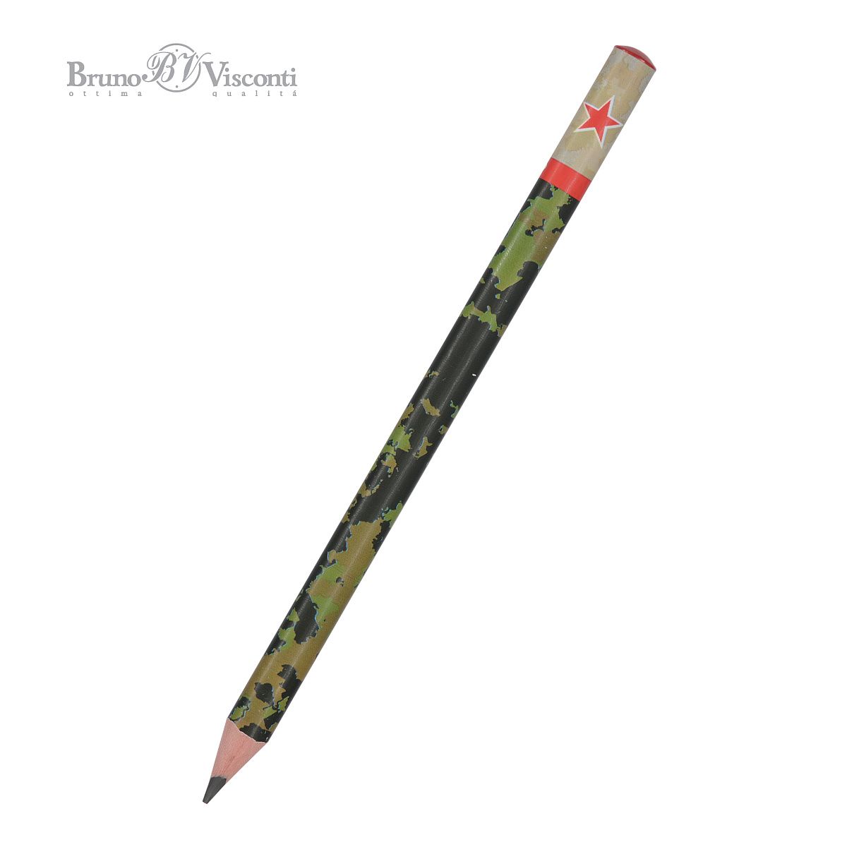 КАРАНДАШ ЧЕРНОГРАФИТОВЫЙ "HappyGraphix Jumbo. Милитари. Звезда" 4В, 3.5 MM