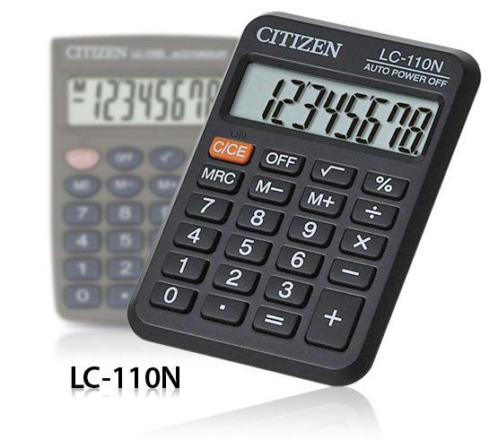 Калькулятор карманный Citizen LC-110NR, 8 разрядов, питание от батарейки, 58*88*11мм, черный