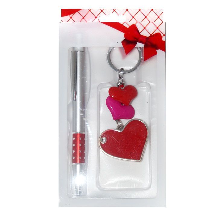 Набор подарочный  "Сердечко",ручка +брелок