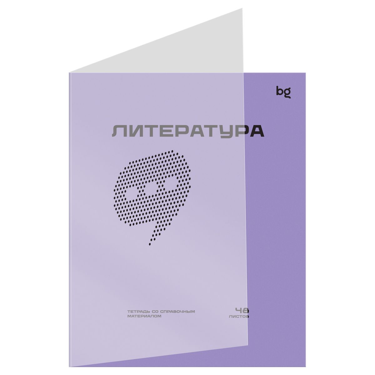 Обложка товара «Тетрадь предметная 48л. BG "Перфокарта" - Литература, пластиковая обложка »