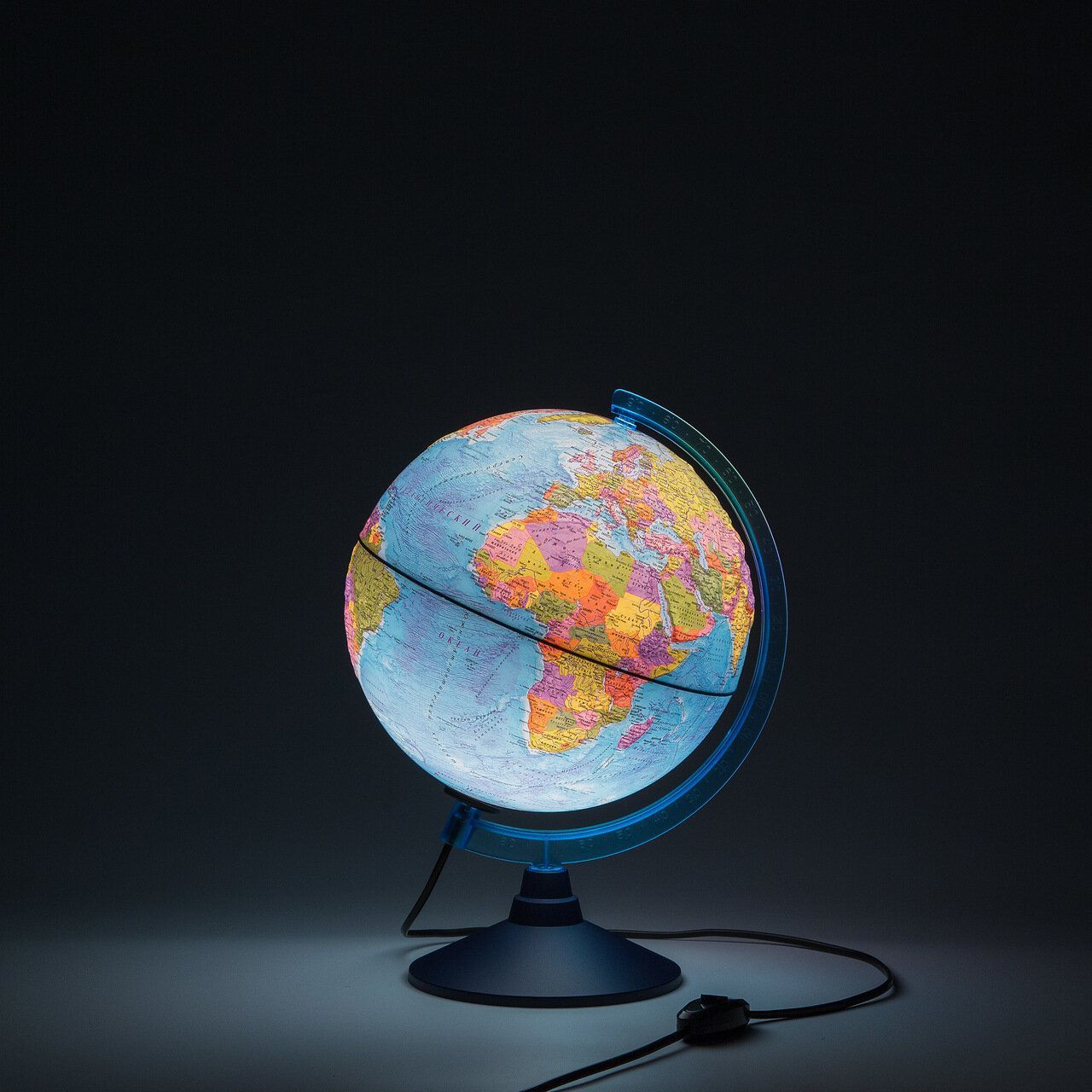 Глобус Земли политический 250мм рельефный с подсветкой Классик Евро