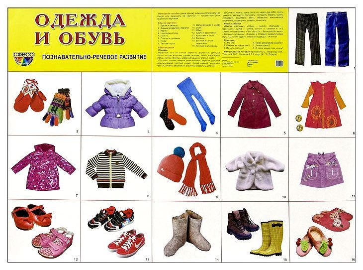 Обложка товара «Дем. плакат А2. Одежда и обувь»