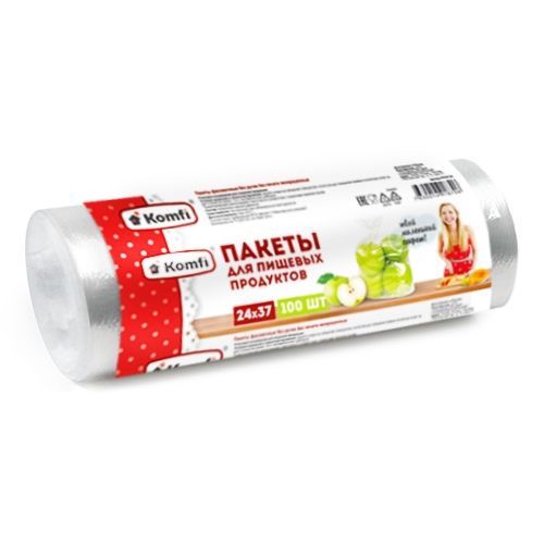 Пакет фасовочный 24см*37см 10мкм 100 шт Komfi/100