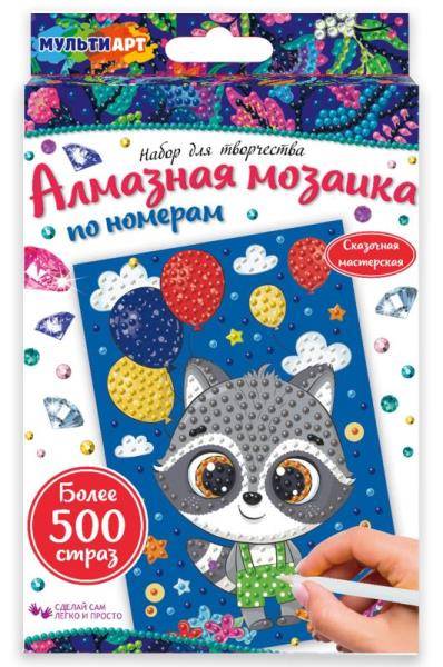 Обложка товара «Алмазная мозаика 10*15 см енотик МУЛЬТИ АРТ»