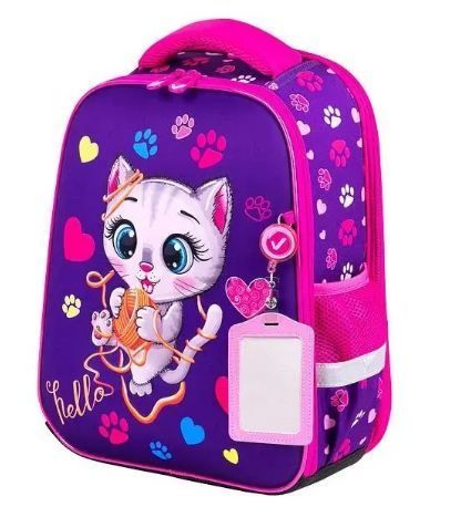 Обложка товара «Ранец BRAUBERG FIT, 2 отделения, Playing kitty, 3D панель, 38х27х14 см, 270615»