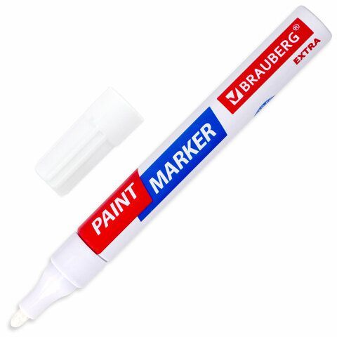 Обложка товара «Маркер-краска лаковый EXTRA (paint marker) 4 мм, БЕЛЫЙ, УСИЛЕННАЯ НИТРО-ОСНОВА, BRAUBERG, 151978»