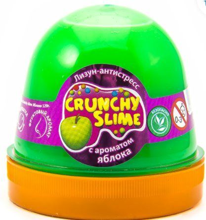 Лизун -Антистресс "Crunchy Slime" с ароматом яблока 120 мл  Mr.Boo 