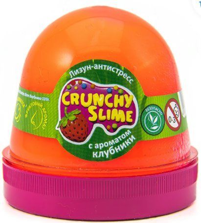 Лизун -Антистресс "Crunchy Slime" с ароматом клубники 120 мл  Mr.Boo 