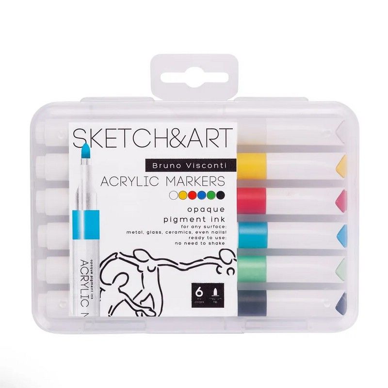 Обложка товара «НАБОР МАРКЕРОВ АКРИЛОВЫХ "SKETCH&ART" 6 цветов»