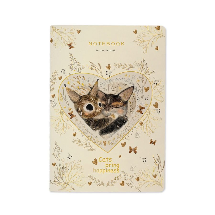 Обложка товара «ТЕТРАДЬ А5, Bruno Visconti "Love me.Котики приносят счастье", 40л. клетка»