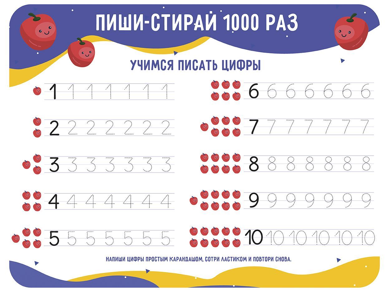 Настольное покрытие для лепки, пластик, 430 x 320 см, ПИШИ-СТИРАЙ ЦИФРЫ 