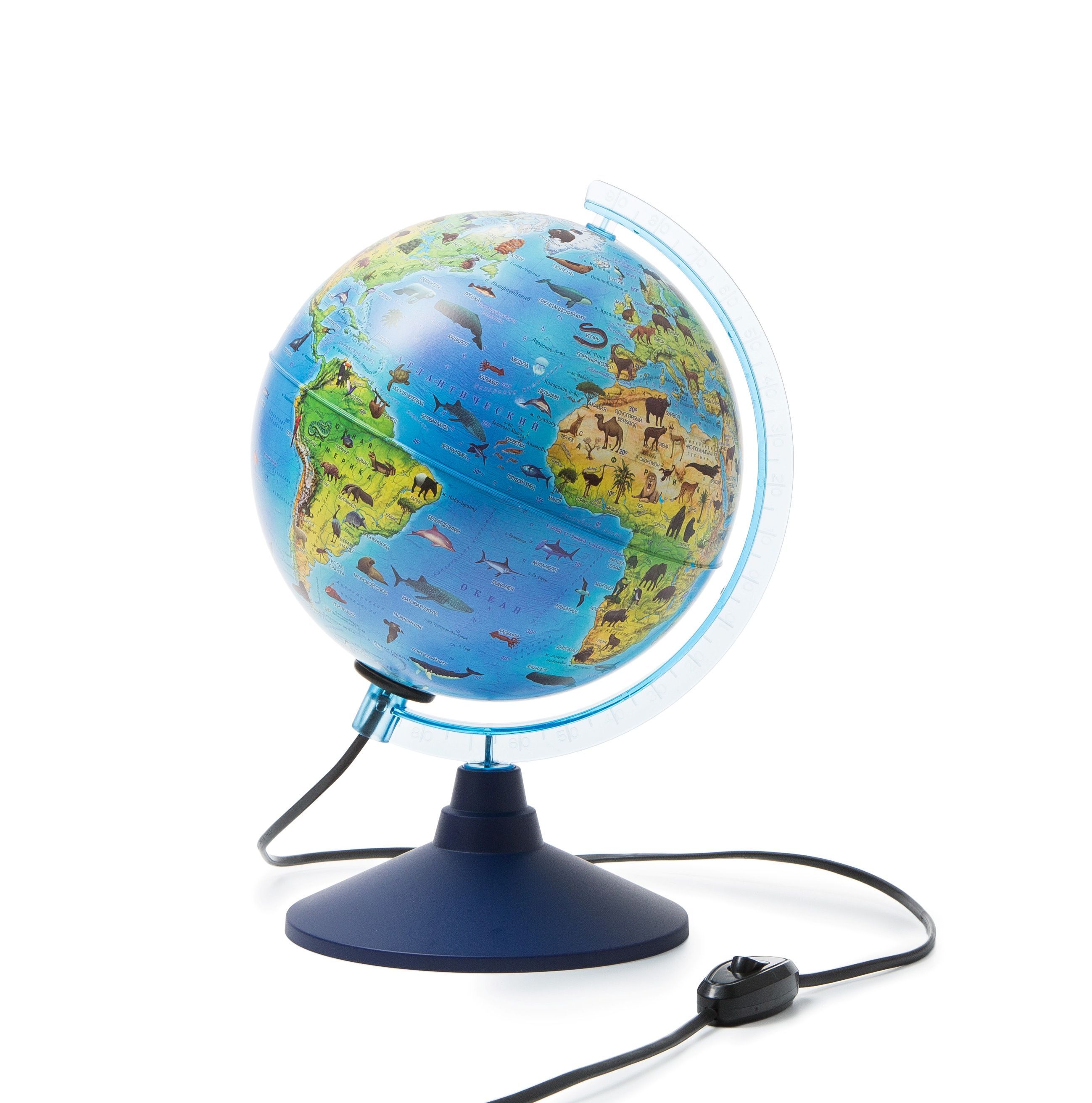 Глобус Зоогеографический (Детский) с подсветкой 210 мм Классик евро