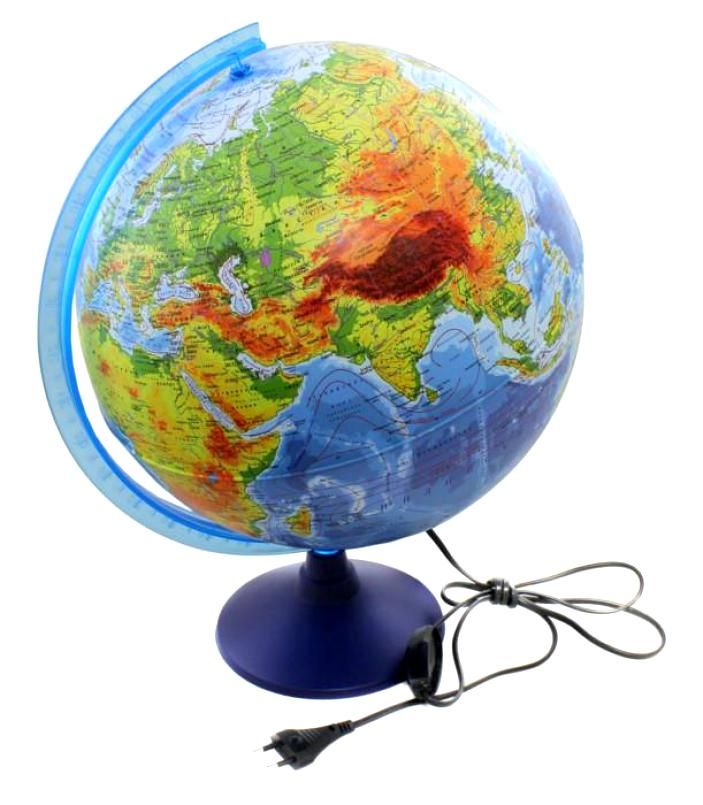 Глобус Земли физико-политический 320мм с подсветкой Классик Евро