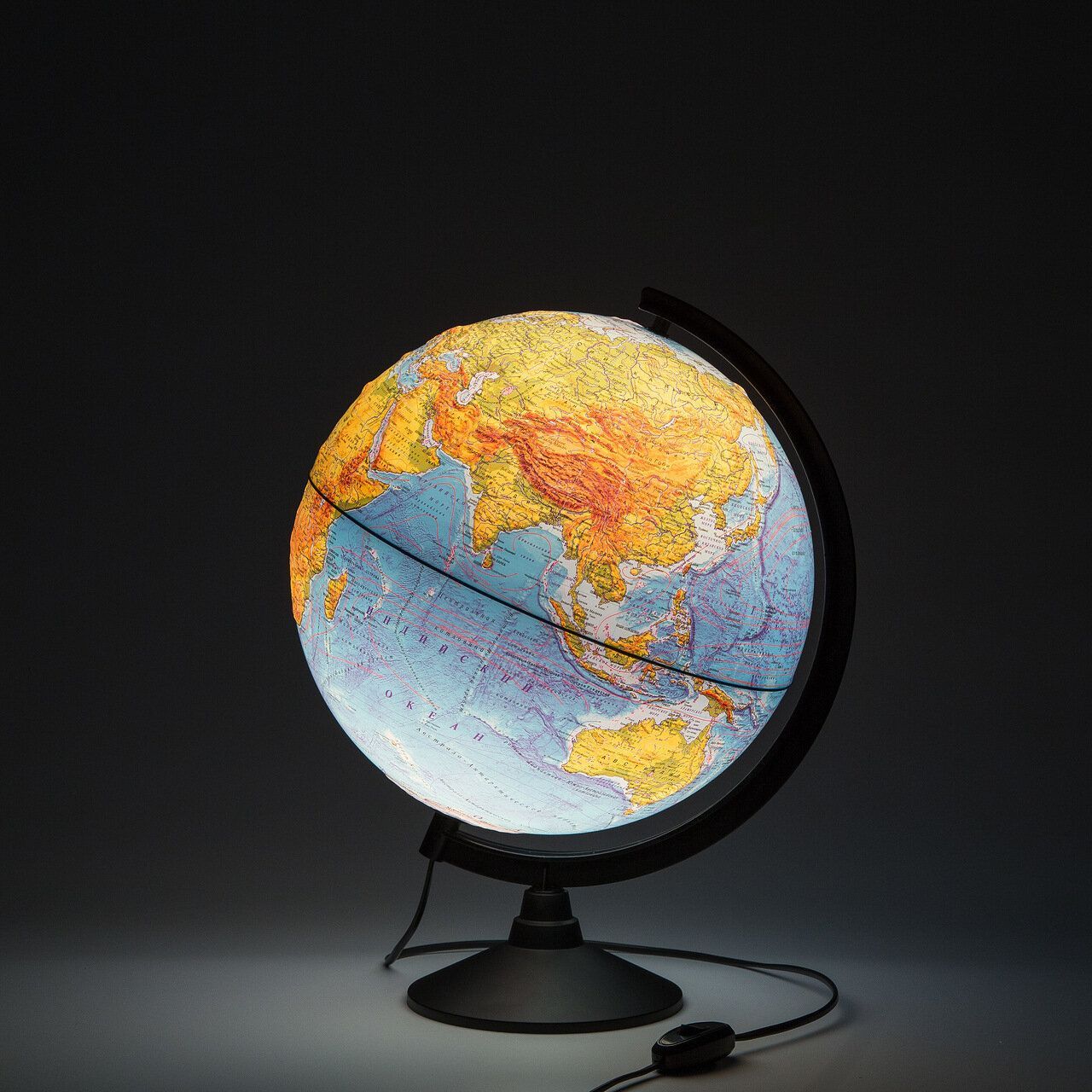 Глобус Земли физический 320мм с подсветкой Рельефный Классик