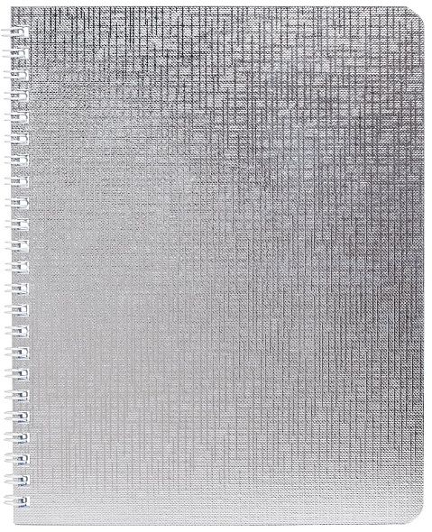 Тетрадь 96л А5ф клетка на гребне Обл. Бумвинил METALLIC Серебро