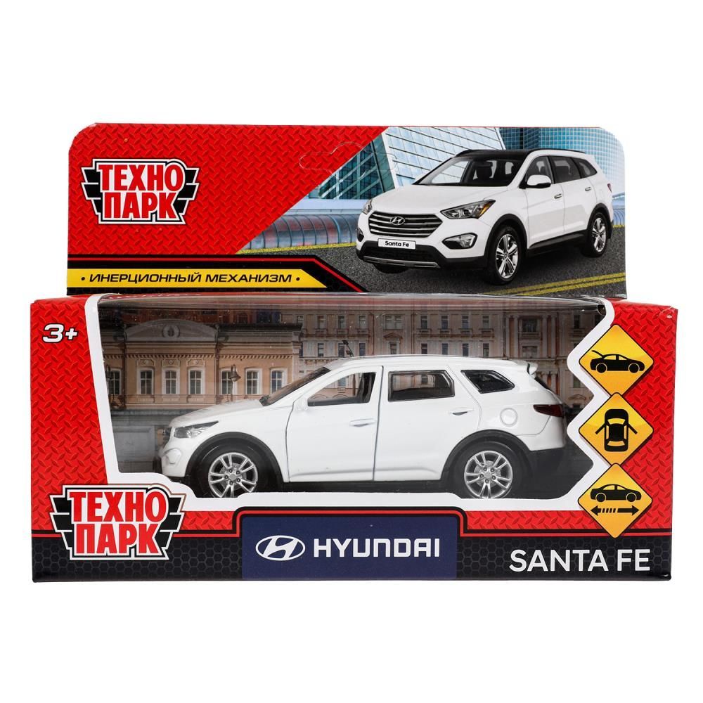 Обложка товара «Машина металл HYUNDAI SANTAFE 12 см, двери, багаж, инерц, белый, кор. Технопарк »