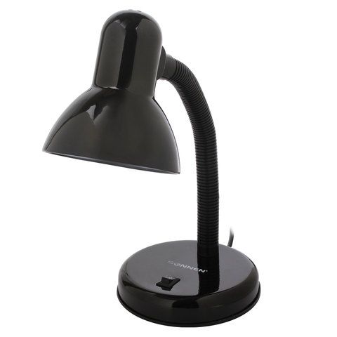 Настольная лампа светильник SONNEN OU-203, на подставке, цоколь Е27, черный, 236676