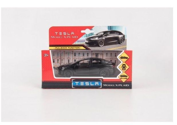 Обложка товара «Машина металл tesla model x plaid 12 см, двери, черн, кор. Технопарк»