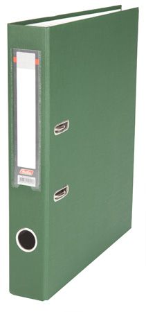 Папка -Регистратор с арочным механизмом А4,с карманом на корешке, 50мм Hatber Бумвинил Темно-зеленая