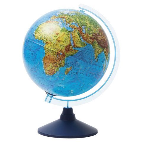 Глобус Земли физико-политический 250мм с подсветкой от батареек Классик Евро