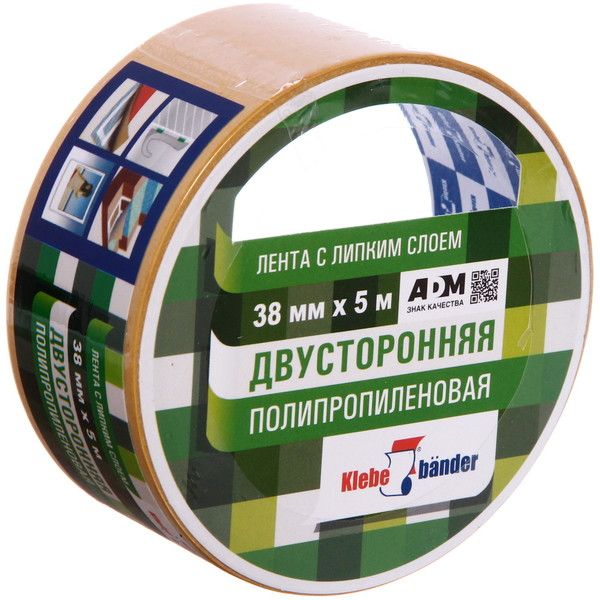 Обложка товара «Двусторонняя полипропиленовая лента 38мм х 5м в и/у Klebebander/48»