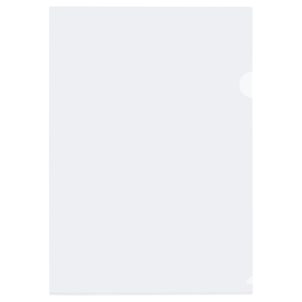 Папка-уголок СТАММ А4, 100мкм, пластик, прозрачная 