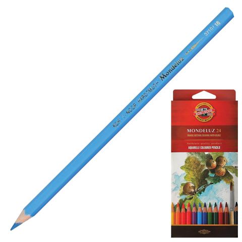 Цветные карандаши акварельные KOH-I-NOOR MONDELUZ 24 цвета шестигранные