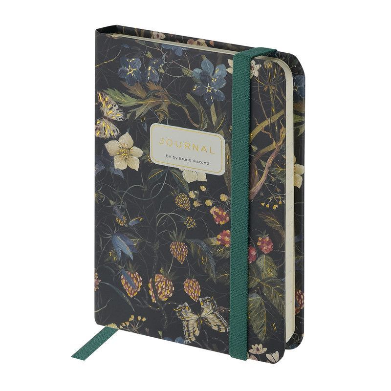 Обложка товара «ЗАПИСНАЯ КНИЖКА "MEGAPOLIS JOURNAL" А6, 100 листов, на резинке "FLORA.ЛЕСНЫЕ ЯГОДЫ", ЛИНЕЙКА»