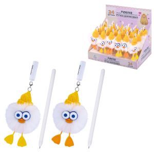 Обложка товара «Ручка с пушистой подвеской шариковая FUNSTER "FLUFFY DUCK", СИНЯЯ, узел 0,7мм, 144525»