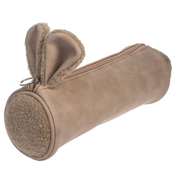 Пенал-Тубус 210х80мм на молнии -Bunny- Бежевый  в пакете с европодвесом