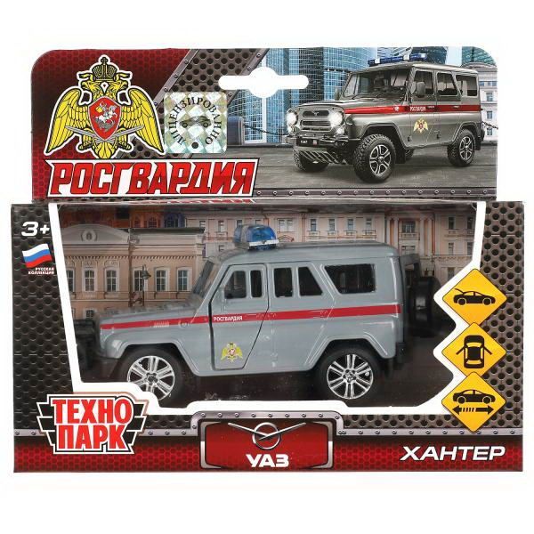 Обложка товара «Машина металл UAZ HUNTER РОСГВАРДИЯ, 11,5 см, дв., баг., инерц., кор. Технопарк »